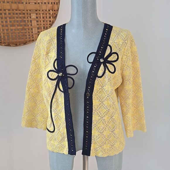 Fielel Flower | Midnight Daisy Lace Cardigan - Picture 6 of 9